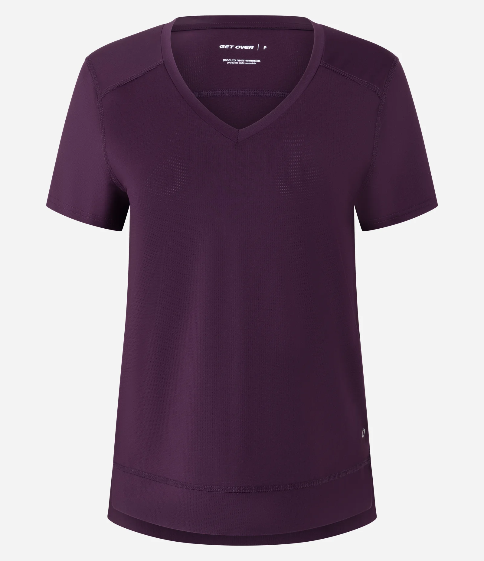 Camiseta Esportiva em Microfibra Furadinha com Barra Mullet Roxo 5