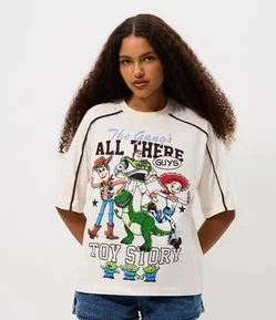 Camiseta com Cava Deslocada e Estampa Toy Story