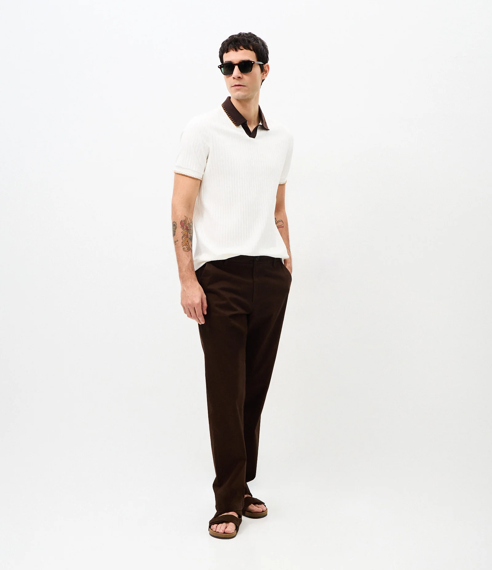 Polo Texturizada com Bordado Off White 2