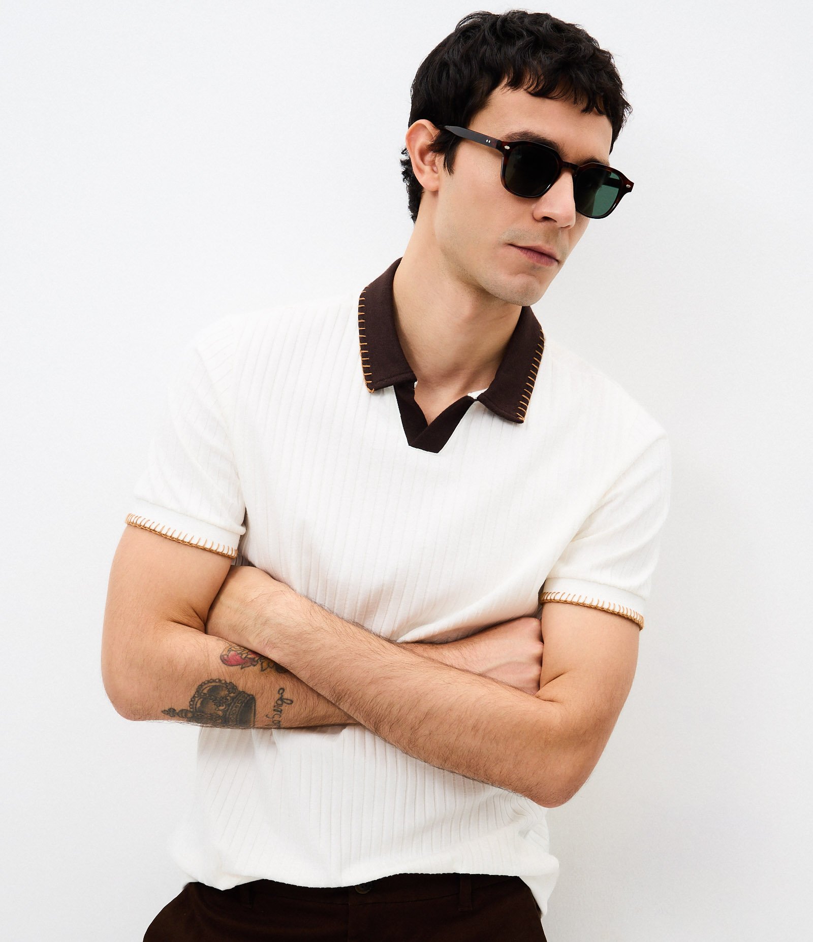 Polo Texturizada com Bordado Off White 3