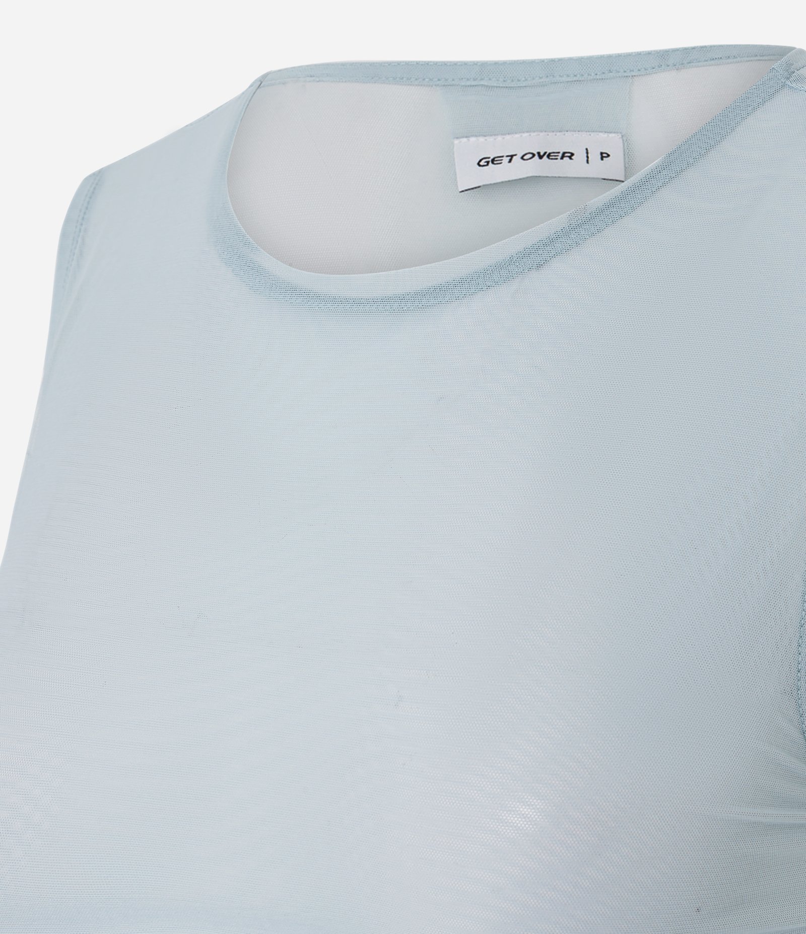 Regata Esportiva em Microfibra com Tule com Franzidos Azul 6