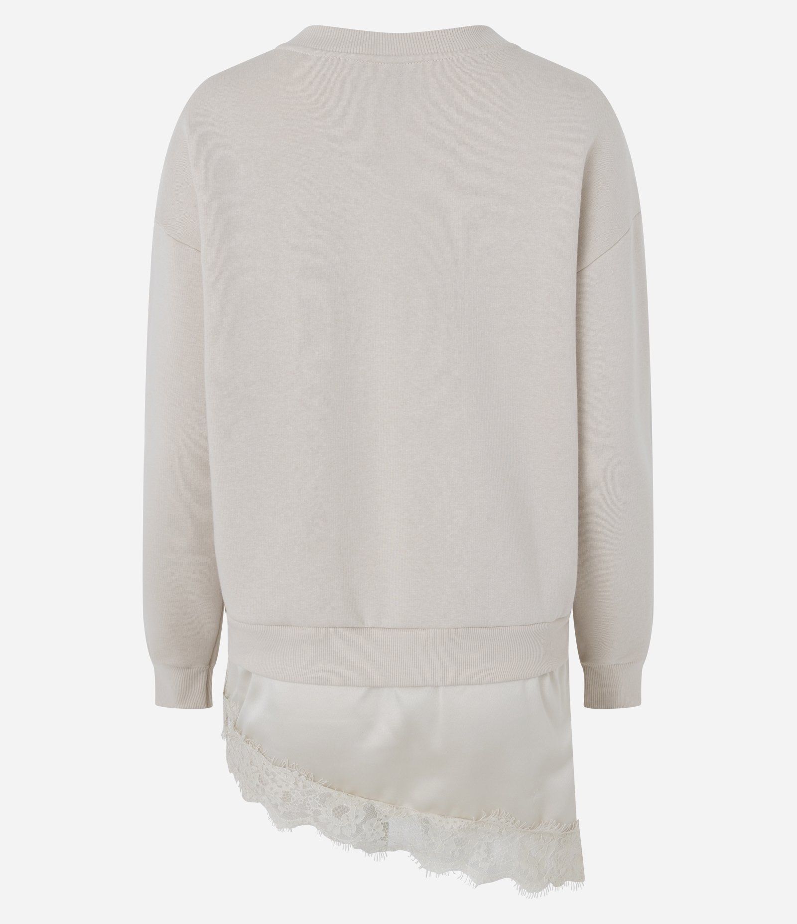 Moletom Oversized e Aplicação de Renda na Barra Off White 3