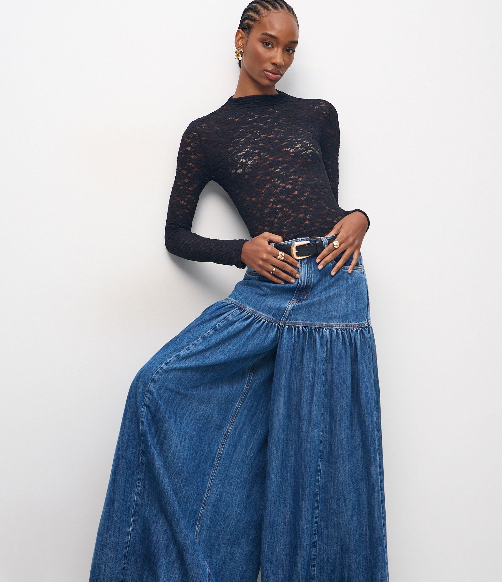 Calça Jeans Super Wide Leg com Cintura Alta Azul 4