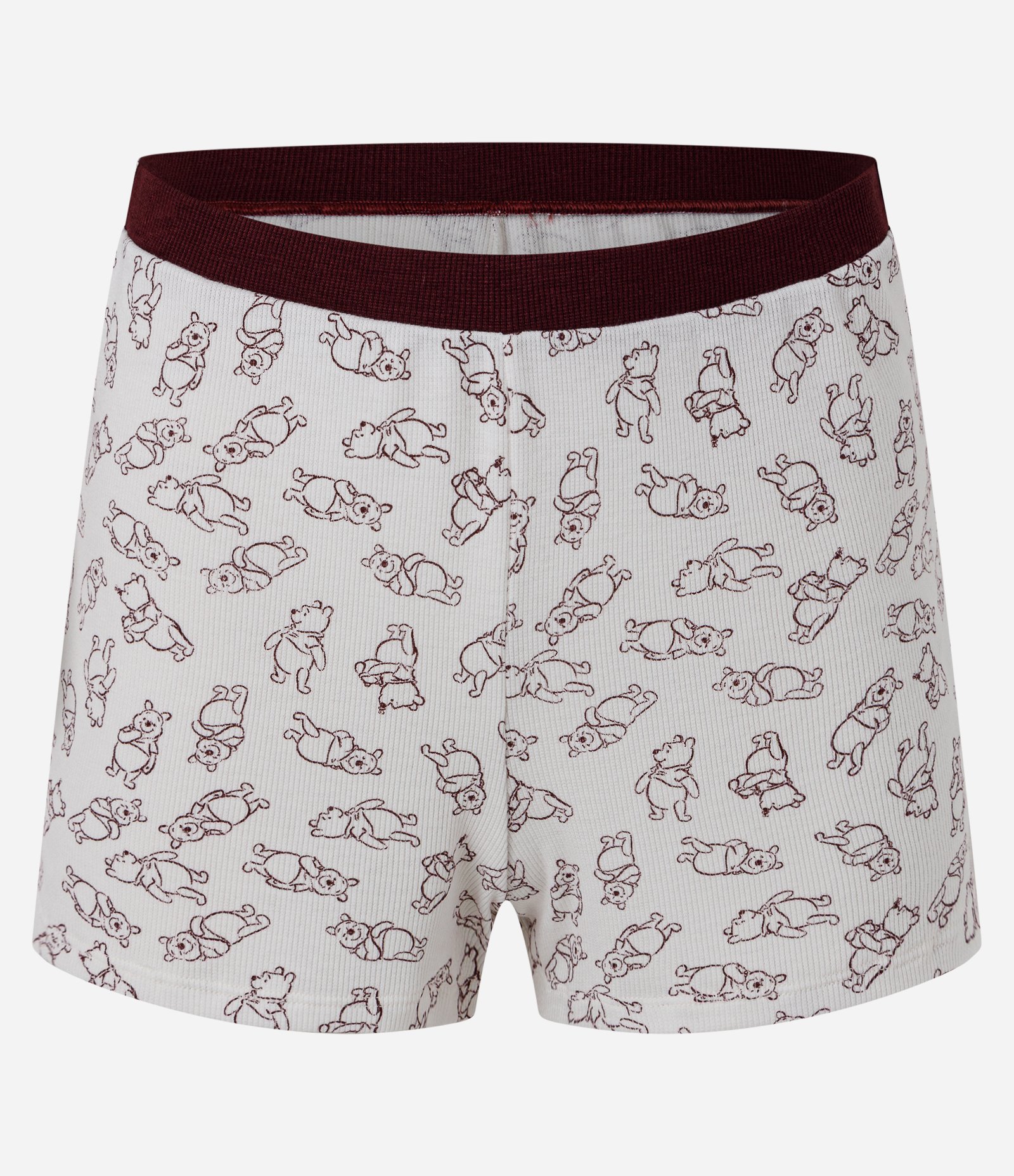 Pijama Short Doll em Ribana Canelada com Estampa Ursinho Pooh Branco 8