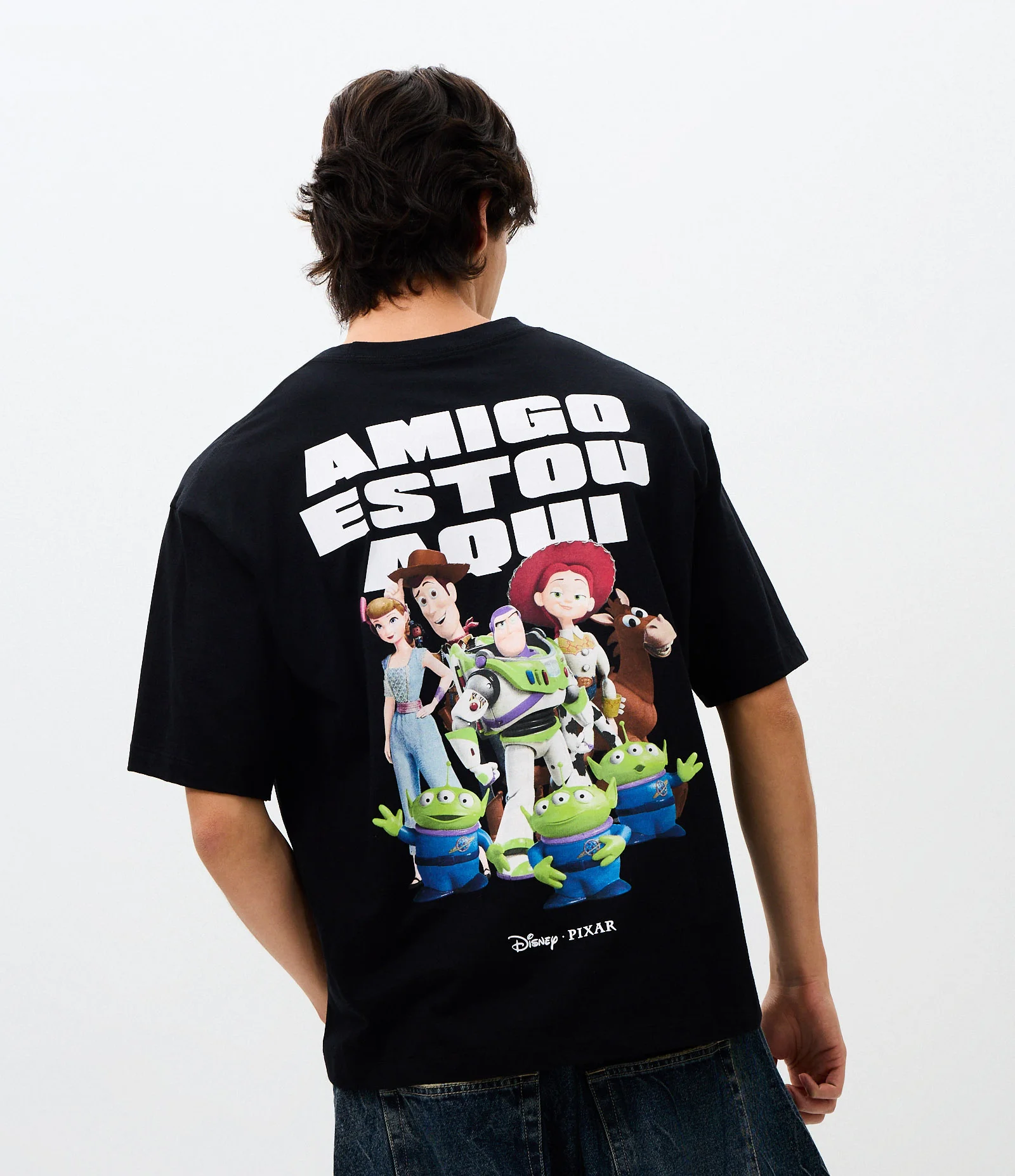 Camiseta Comfort em Algodão com Estampa Toy Story Amigos Preto 1