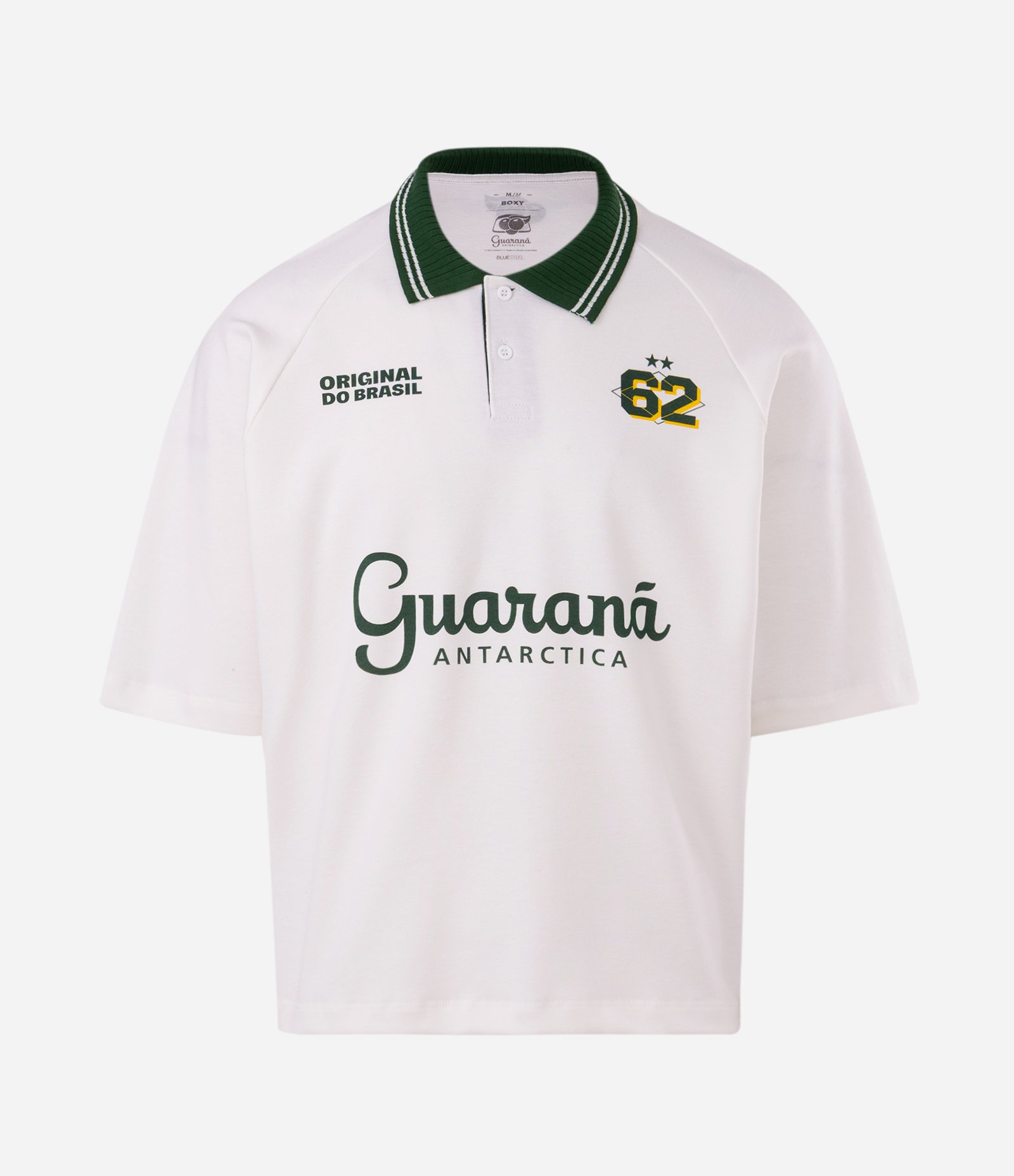 Camiseta Boxy com Gola Polo Estampa Guaraná 62 Off White 8