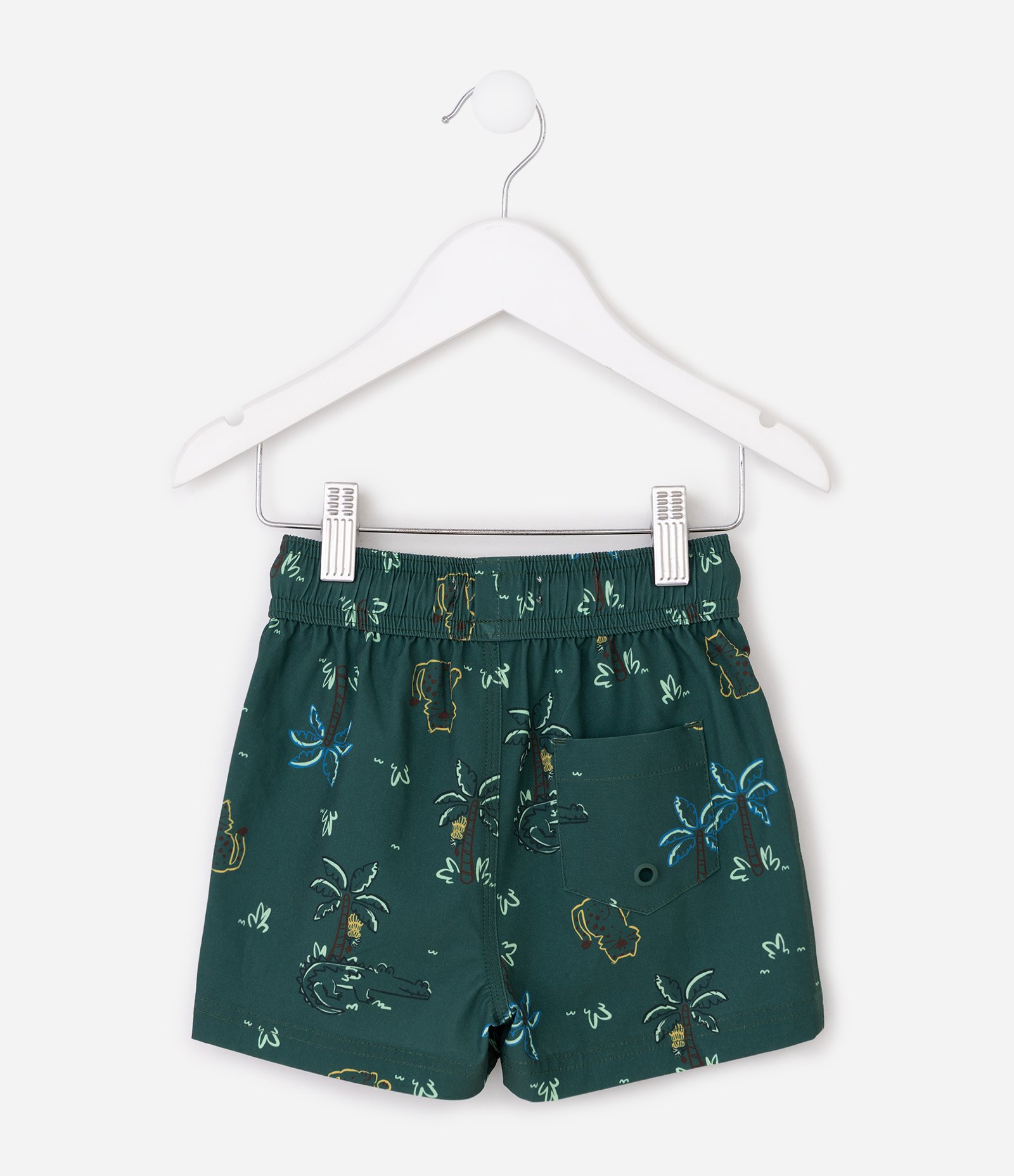 Bermuda Infantil Em Microfibra Estampa Tropical - Tam 1 a 6 Anos Verde 3