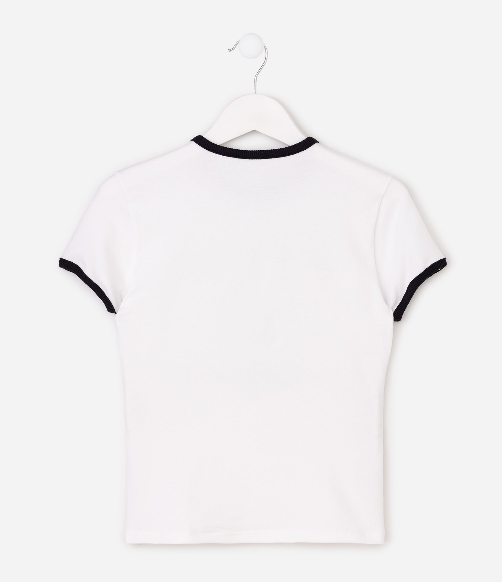 Blusa Infantil Baby Look com Estampa Estrela – Tam 5 a 14 Anos Branco 2