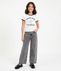 Blusa Infantil Baby Look com Estampa Estrela – Tam 5 a 14 Anos