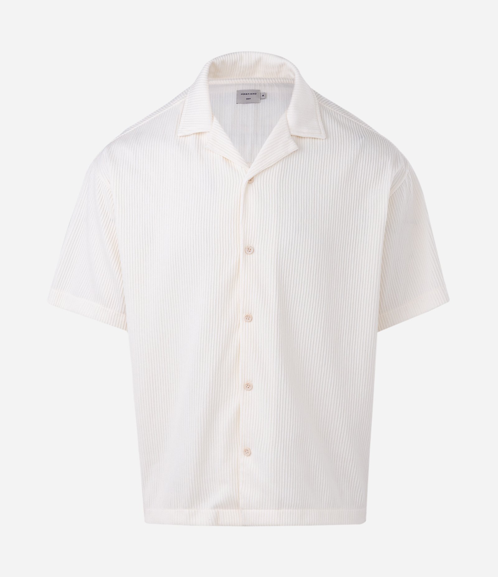 Camisa Manga Curta Texturizada com Gola Bowling Branco 4