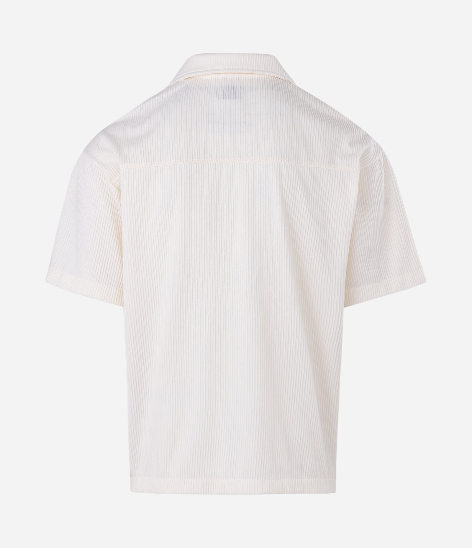 Camisa Manga Curta Texturizada com Gola Bowling Branco 5