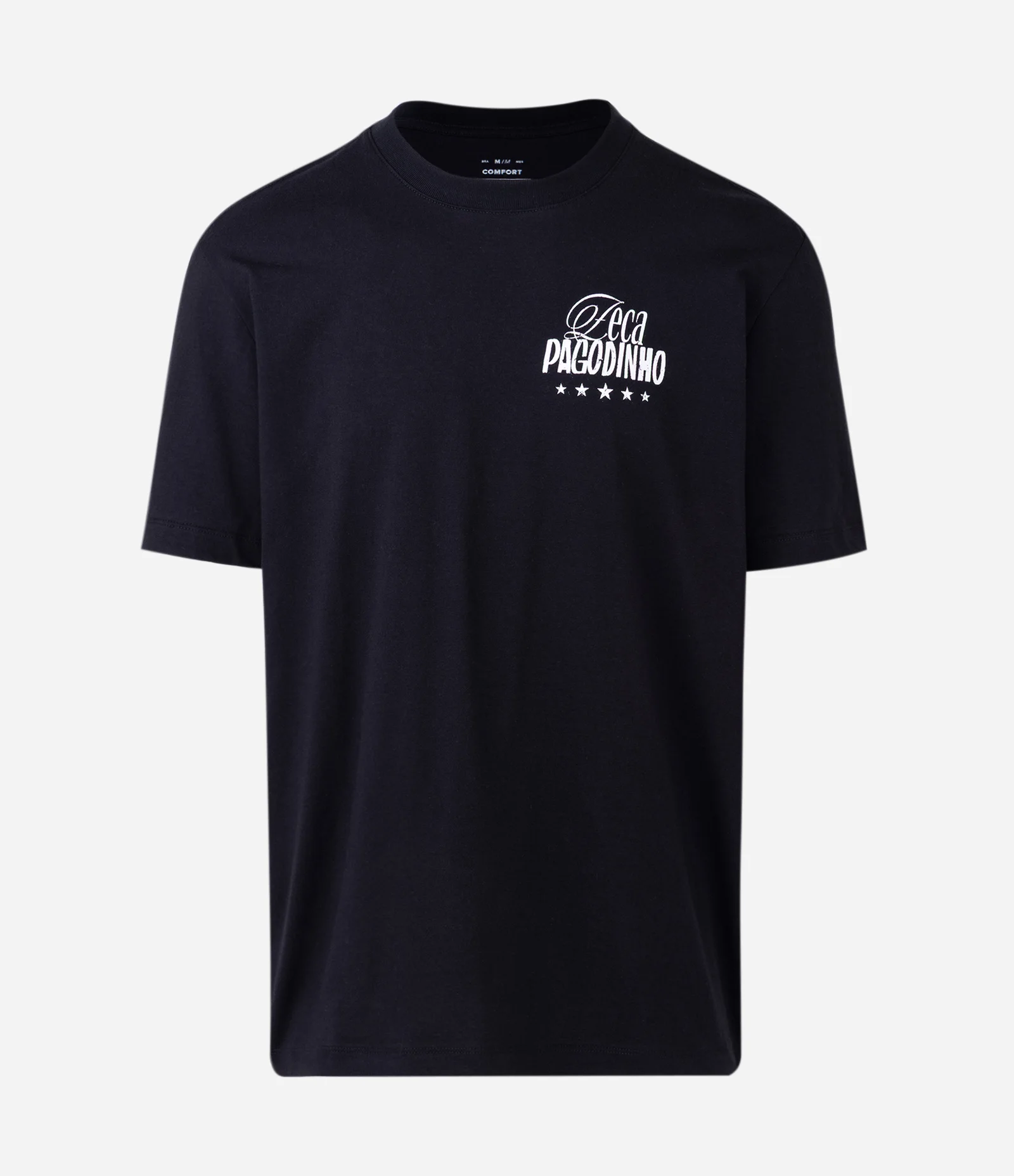 Camiseta Comfort Manga Curta em Algodão Zeca Pagodinho Preto 5