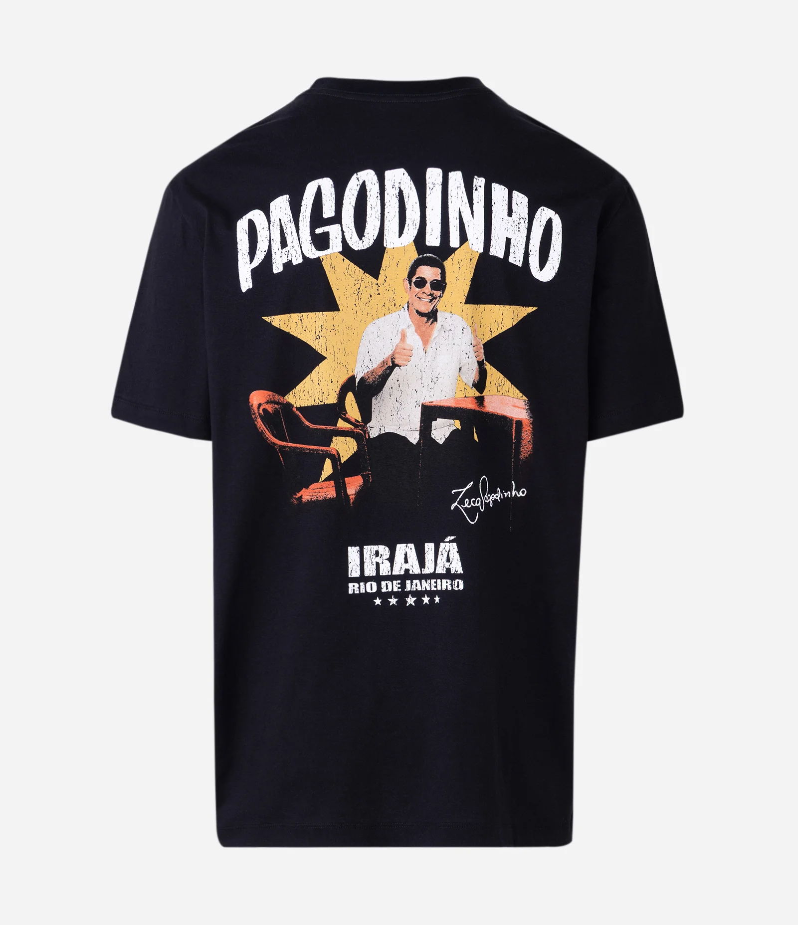 Camiseta Comfort Manga Curta em Algodão Zeca Pagodinho Preto 6