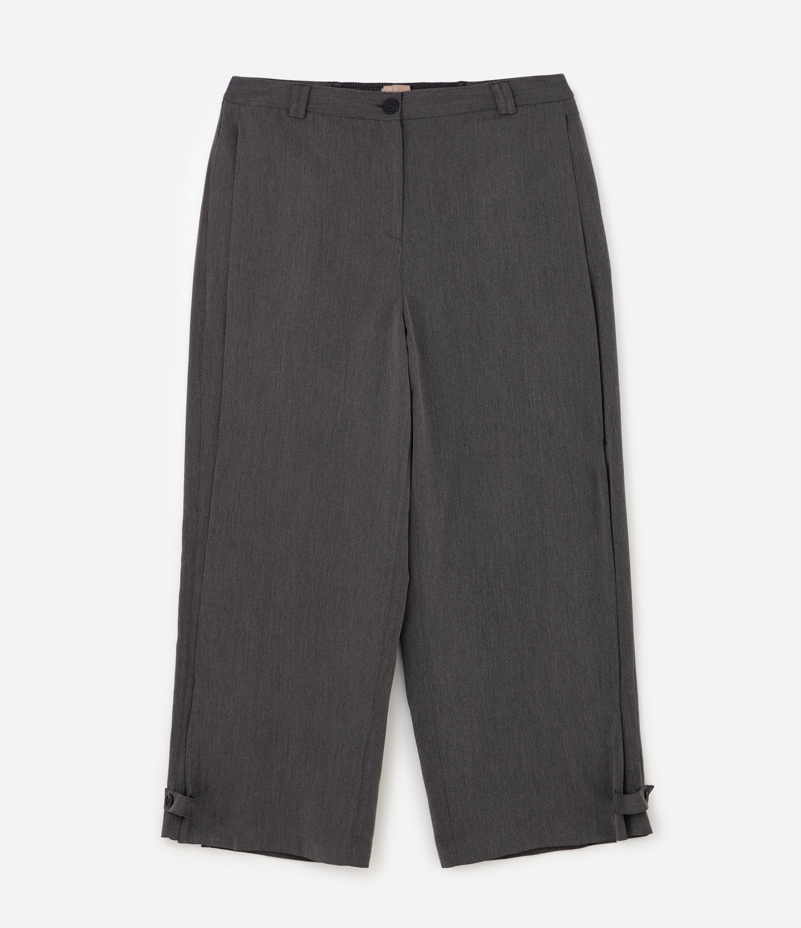 Calça Wide Alfaiatada com Aleta Ajustável Curve & Plus Size Cinza 5