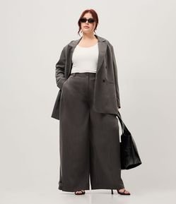 Calça Wide Alfaiatada com Aleta Ajustável Curve & Plus Size