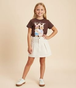 Saia Short Infantil em Veludo Cotelê com Pregas – Tam 5 a 16 Anos