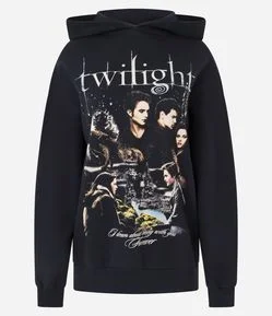 Moletom com Capuz e Estampa Crepúsculo