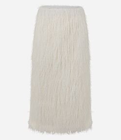Saia Midi com Textura de Pelos