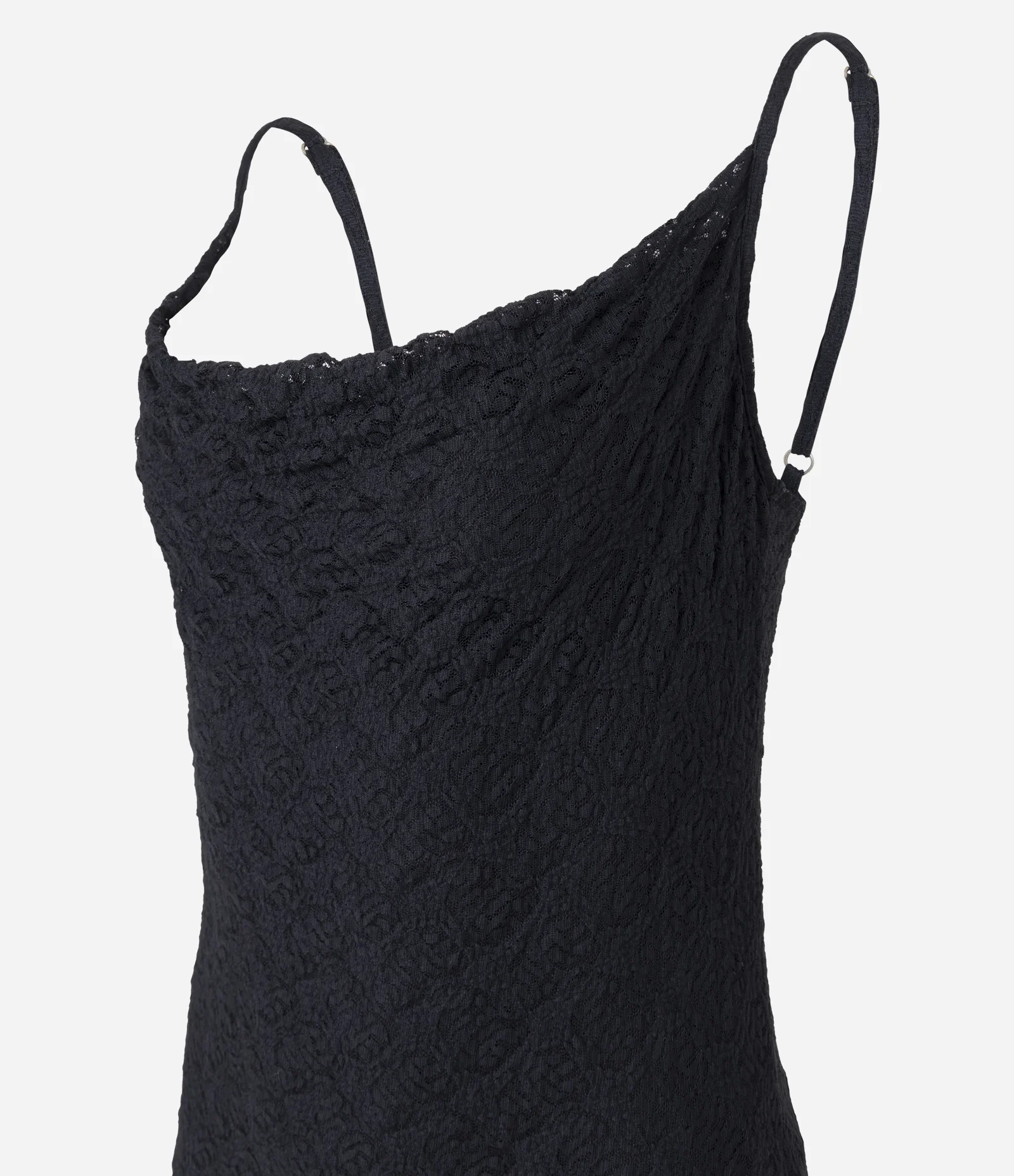 Vestido Longo em Renda com Decote Degagê Preto 2