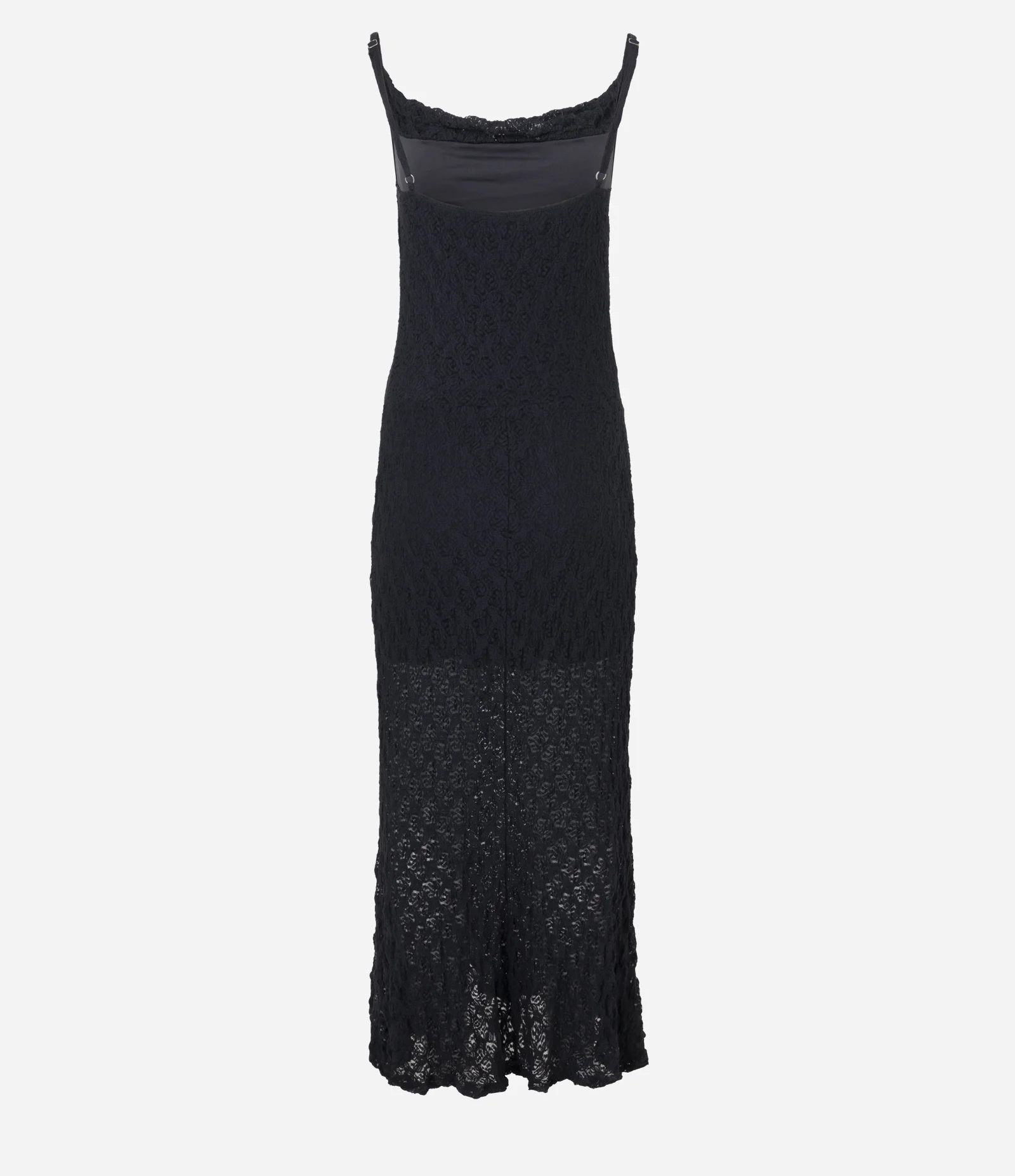 Vestido Longo em Renda com Decote Degagê Preto 3