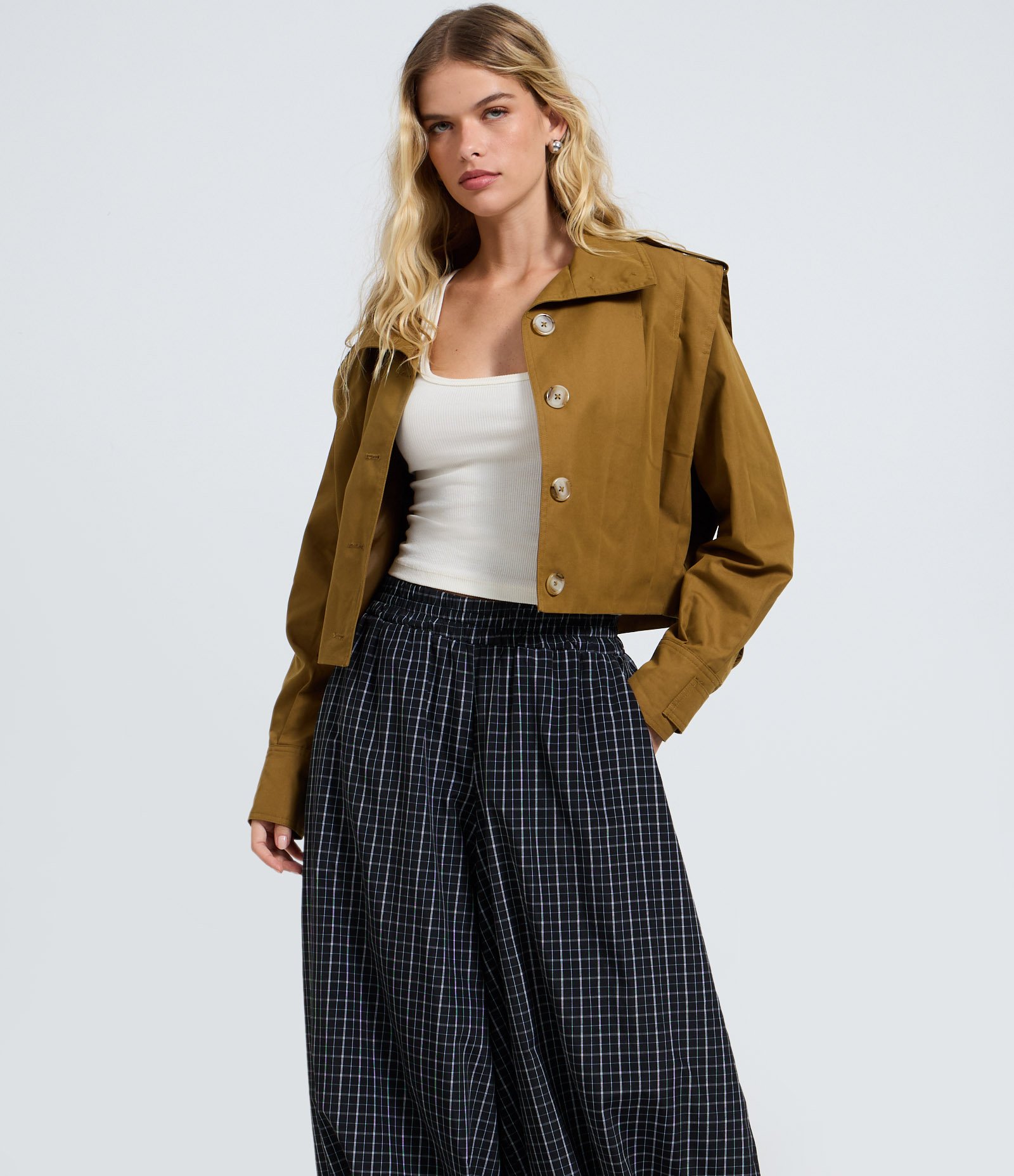 Calça Balloon em Xadrez com Cós e Barra com Elástico Preto 3