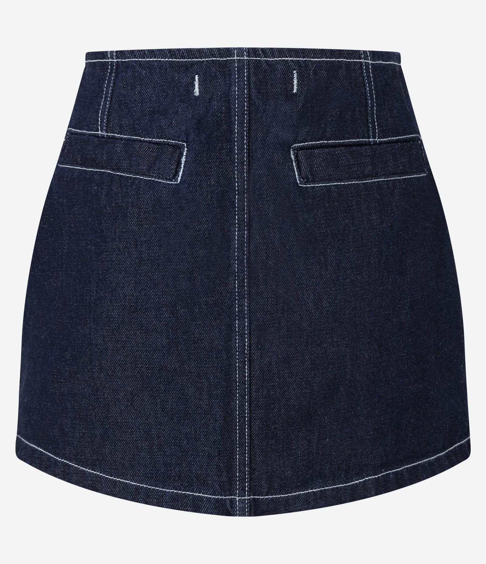 Minissaia Jeans com Costura Contrastante Azul Escuro 6
