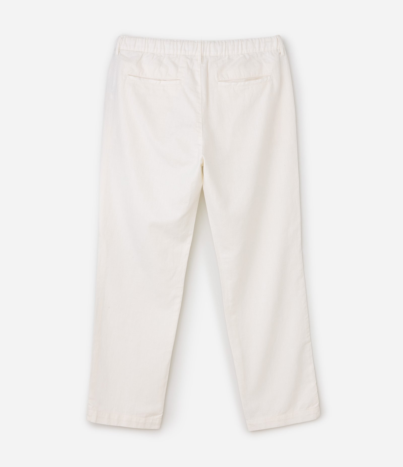 Calça Reta Comfort em Algodão Lisa Bege 2