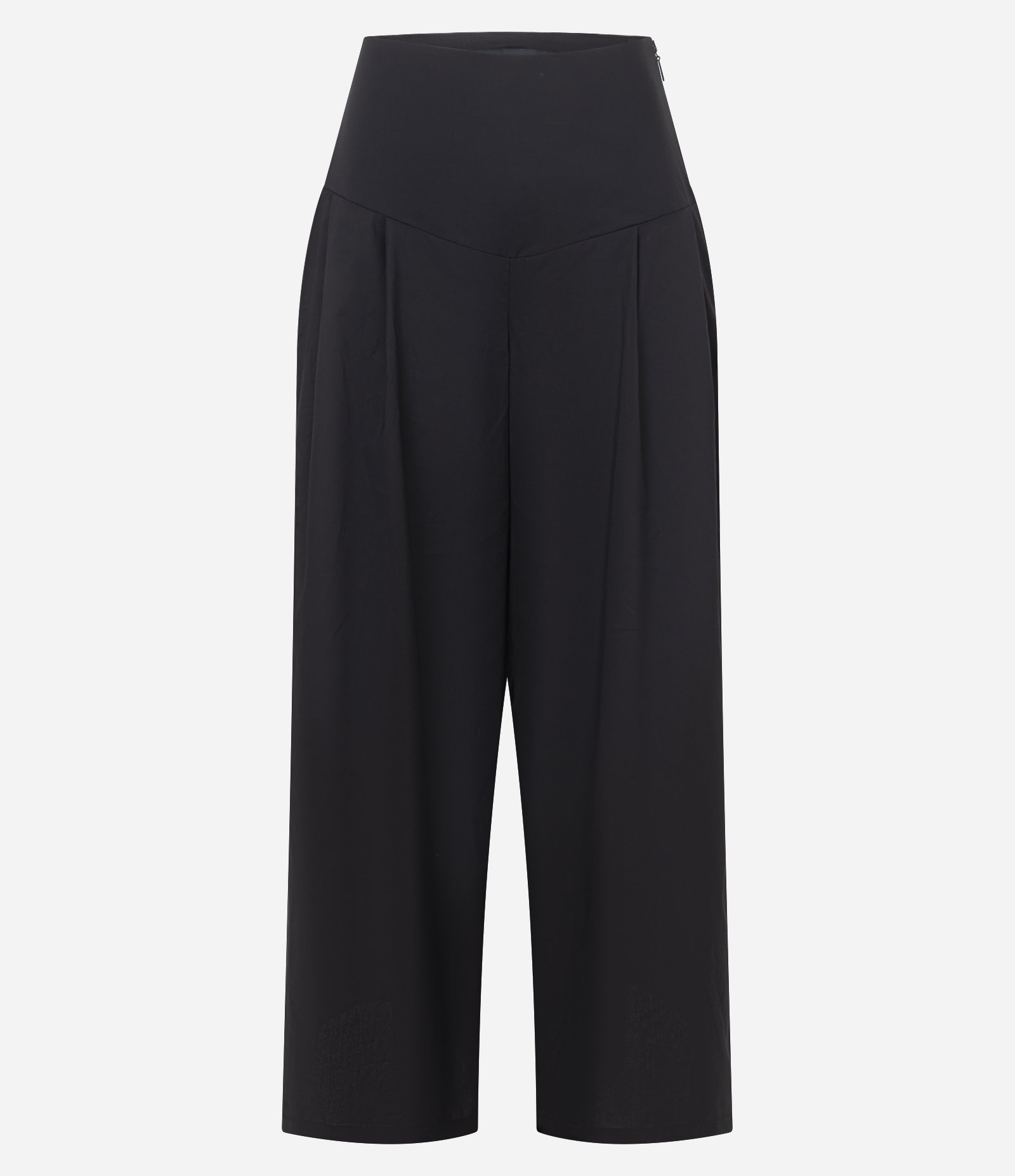 Calça Pantalona Ampla Alfaiatada em Tricoline com Pregas Preto 1