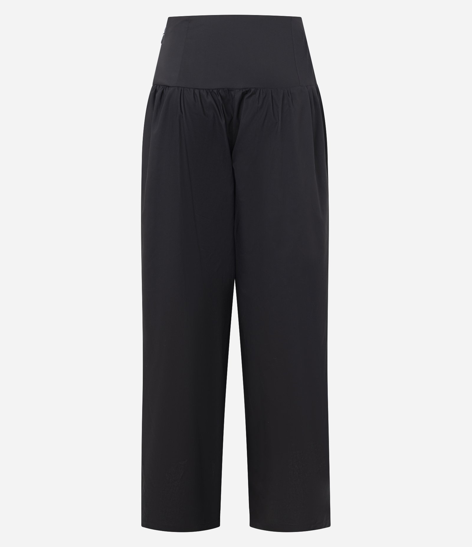 Calça Pantalona Ampla Alfaiatada em Tricoline com Pregas Preto 2