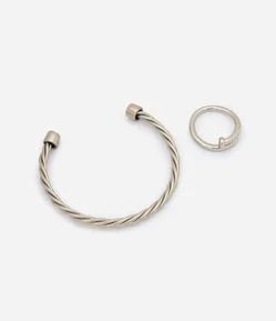 Kit Anel e Bracelete Metal
