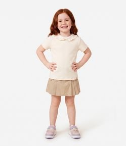 Short Saia Em Tricoline Com Lacinhos 1 A 6 Anos