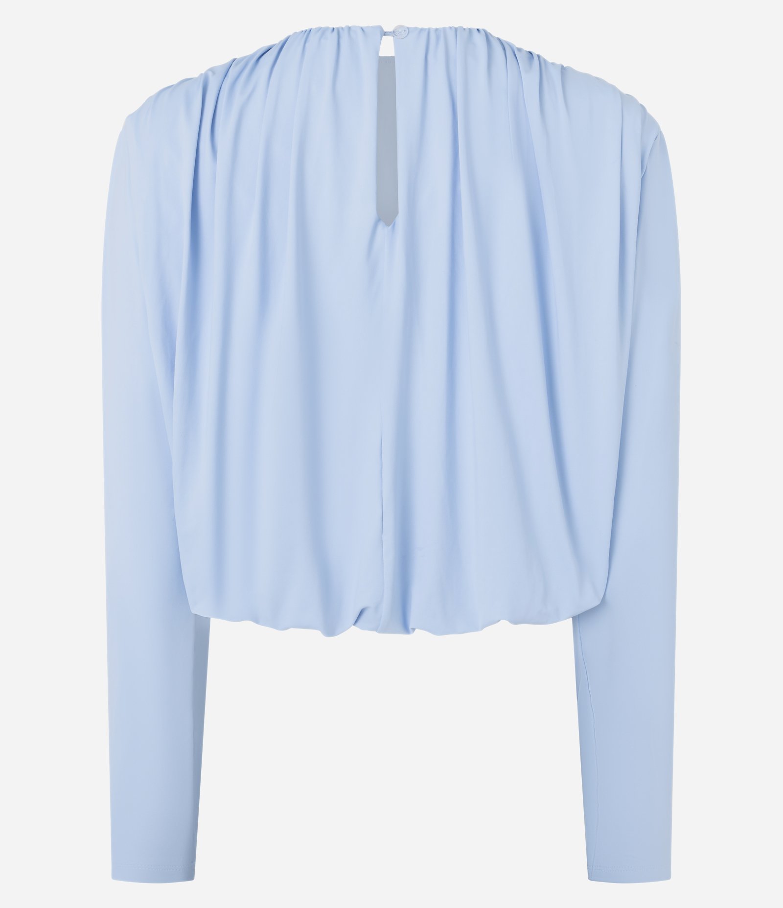 Blusa Balonê em Microfibra com Ombreiras Azul 6