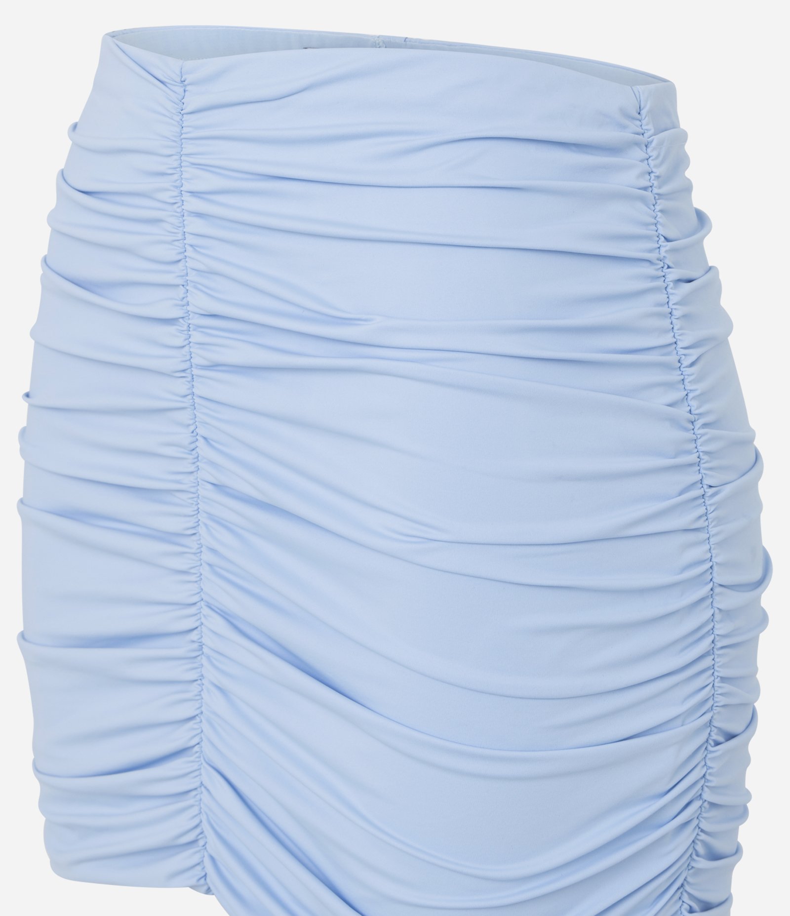 Saia Curta Justinha em Microfibra com Franzidos Azul 6