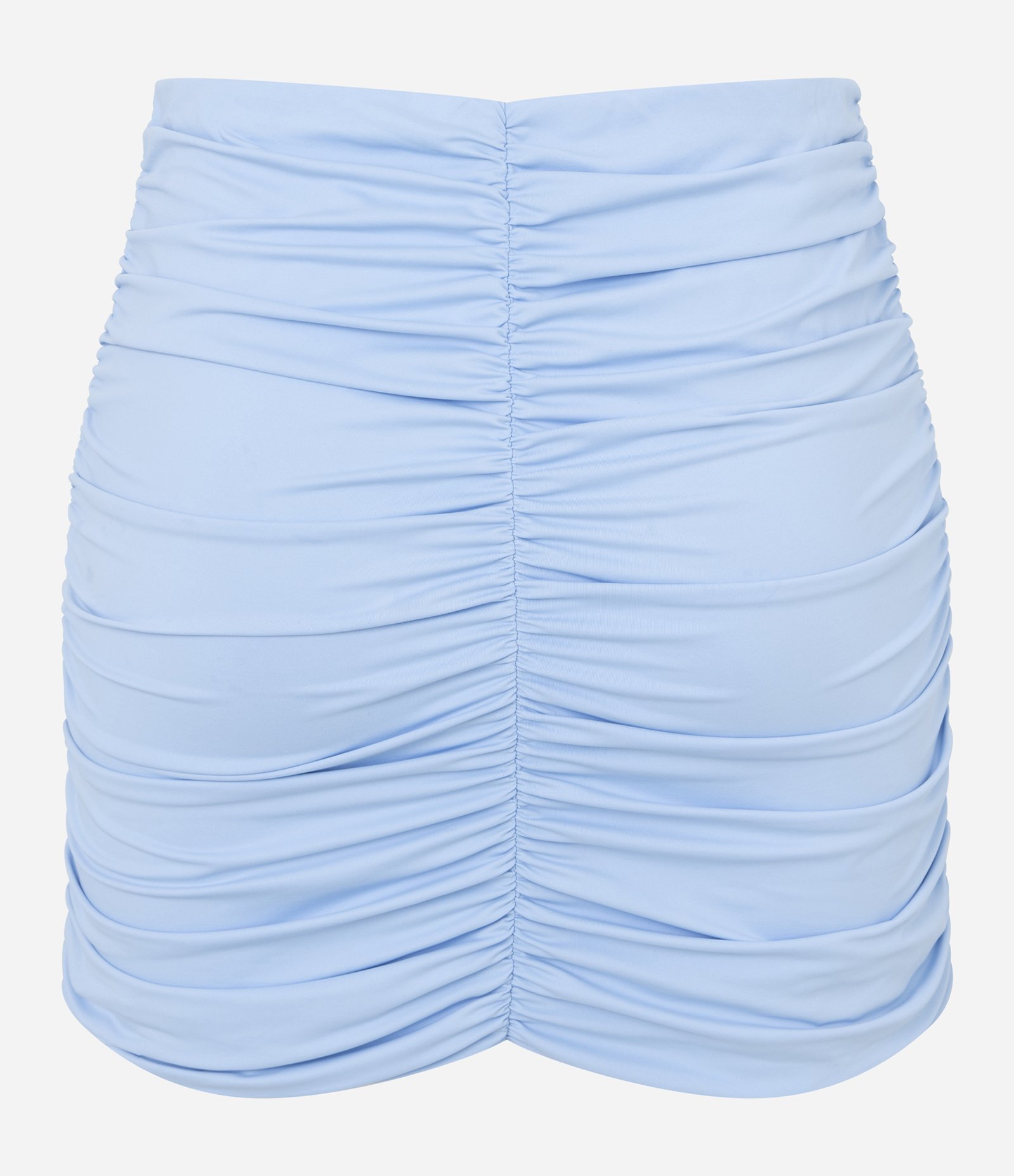 Saia Curta Justinha em Microfibra com Franzidos Azul 7