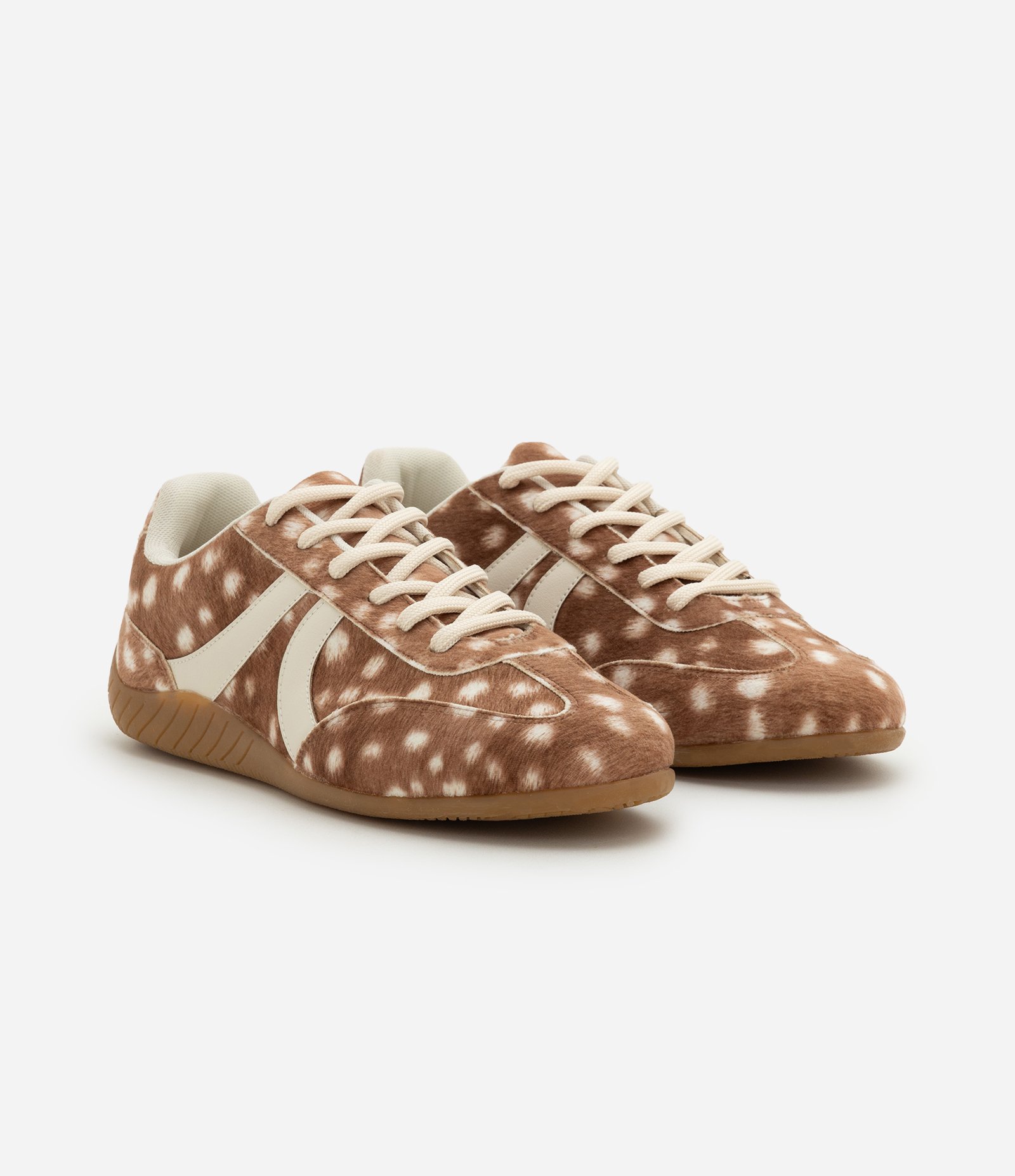 Tênis Texturizado com Estampa Animal Print Marrom 2