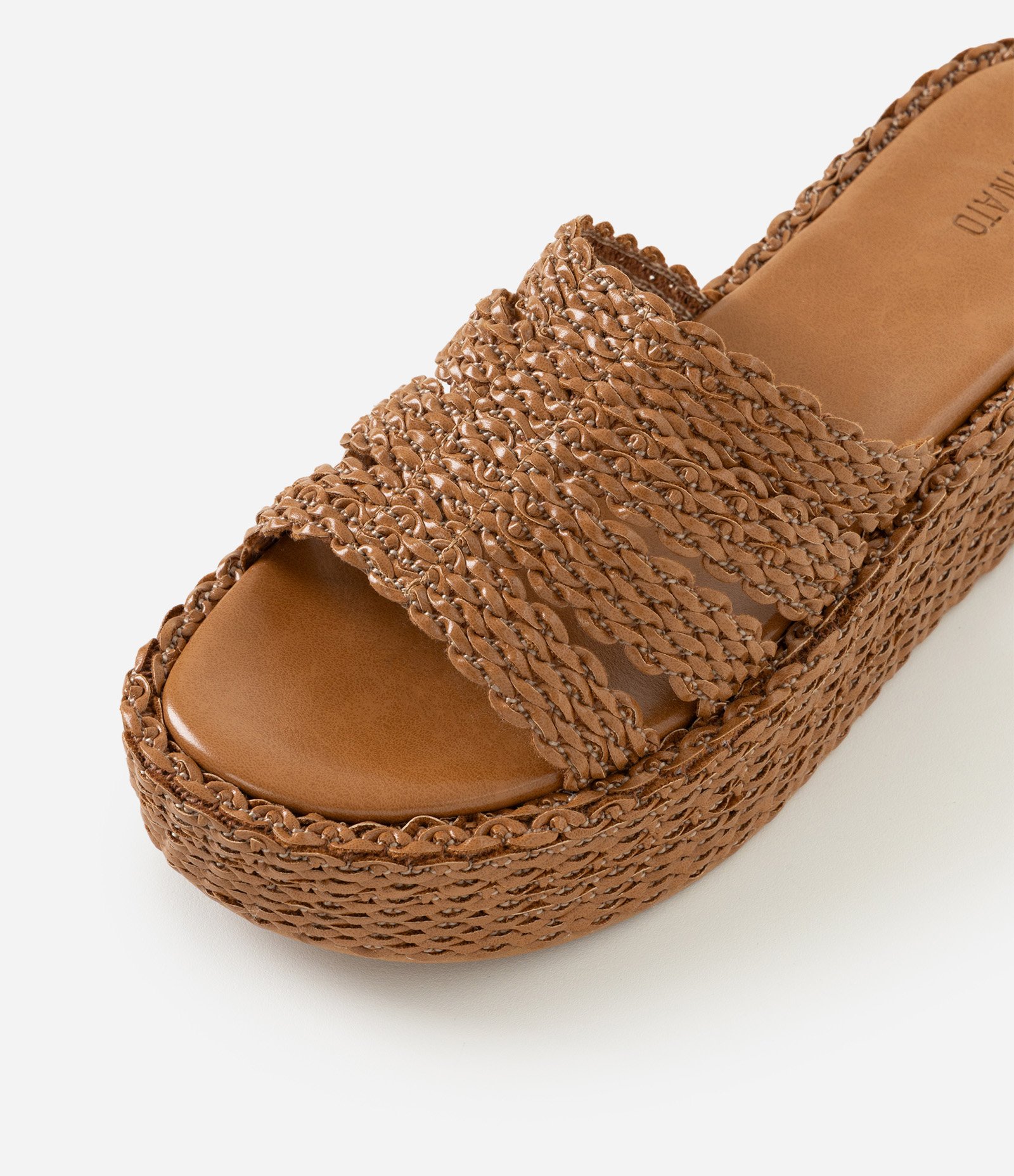 Sandália Flatform com Trama em Tresse Marrom 5