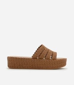 Sandália Flatform com Trama em Tresse
