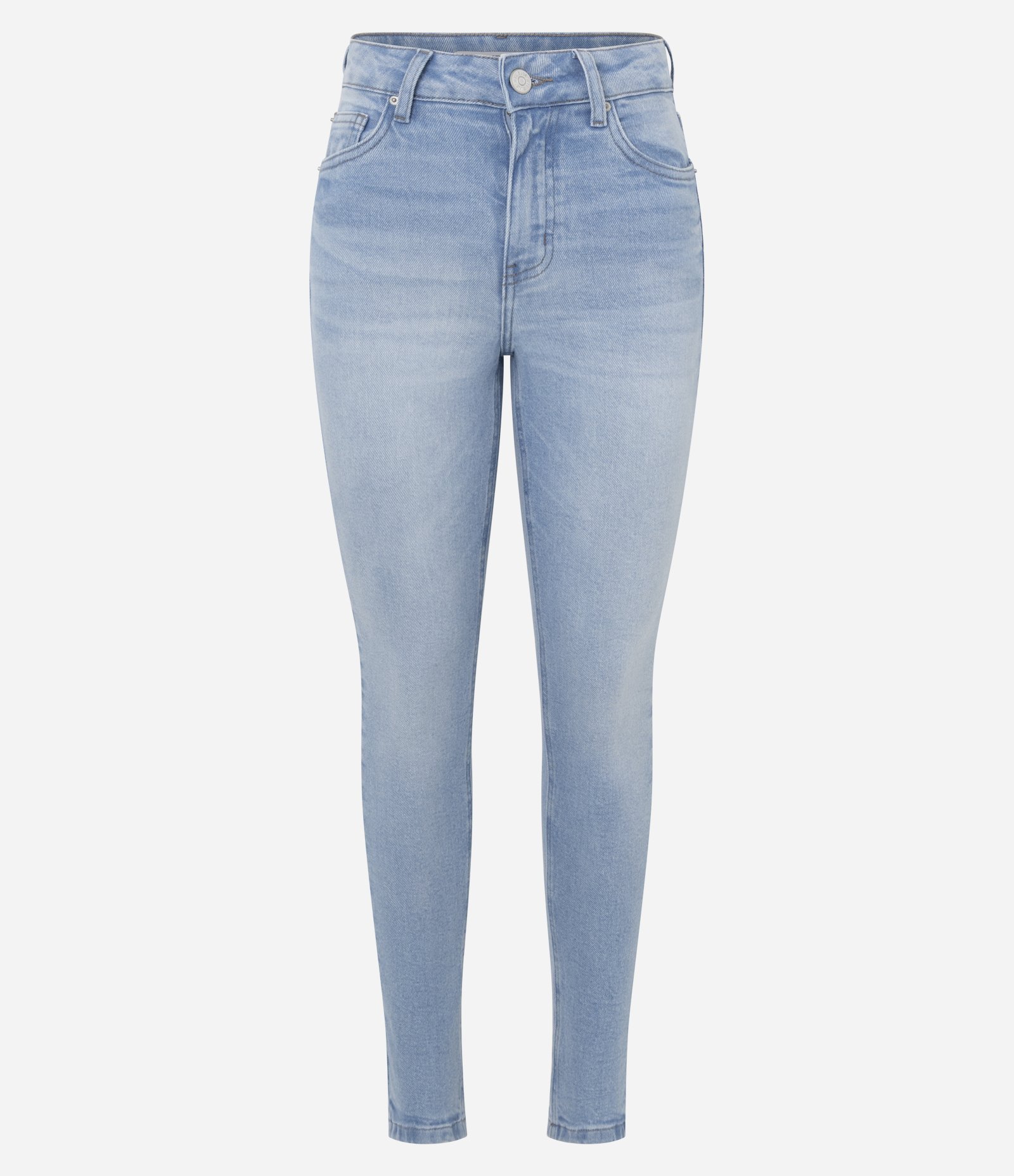 Calça Skinny em Jeans com Cintura Alta Azul Claro 1