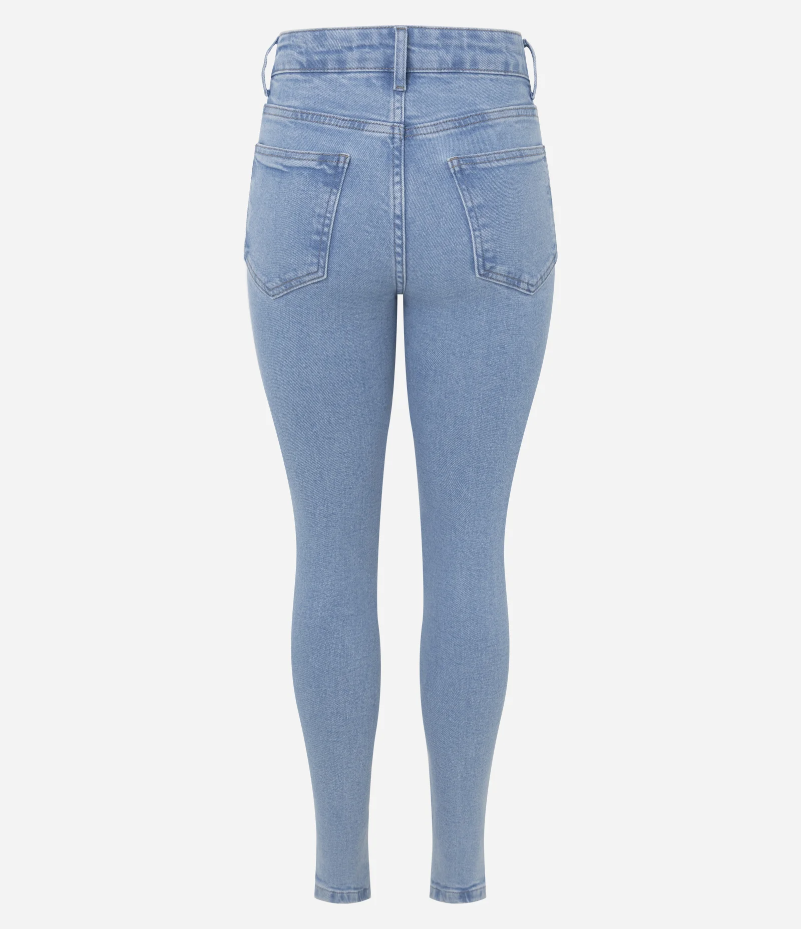 Calça Skinny em Jeans com Cintura Alta Azul Claro 2