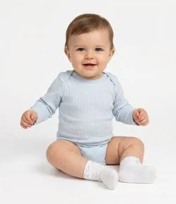 Body Bebê em Ribana com Estampa Estrelas – Tam RN a 18 Meses
