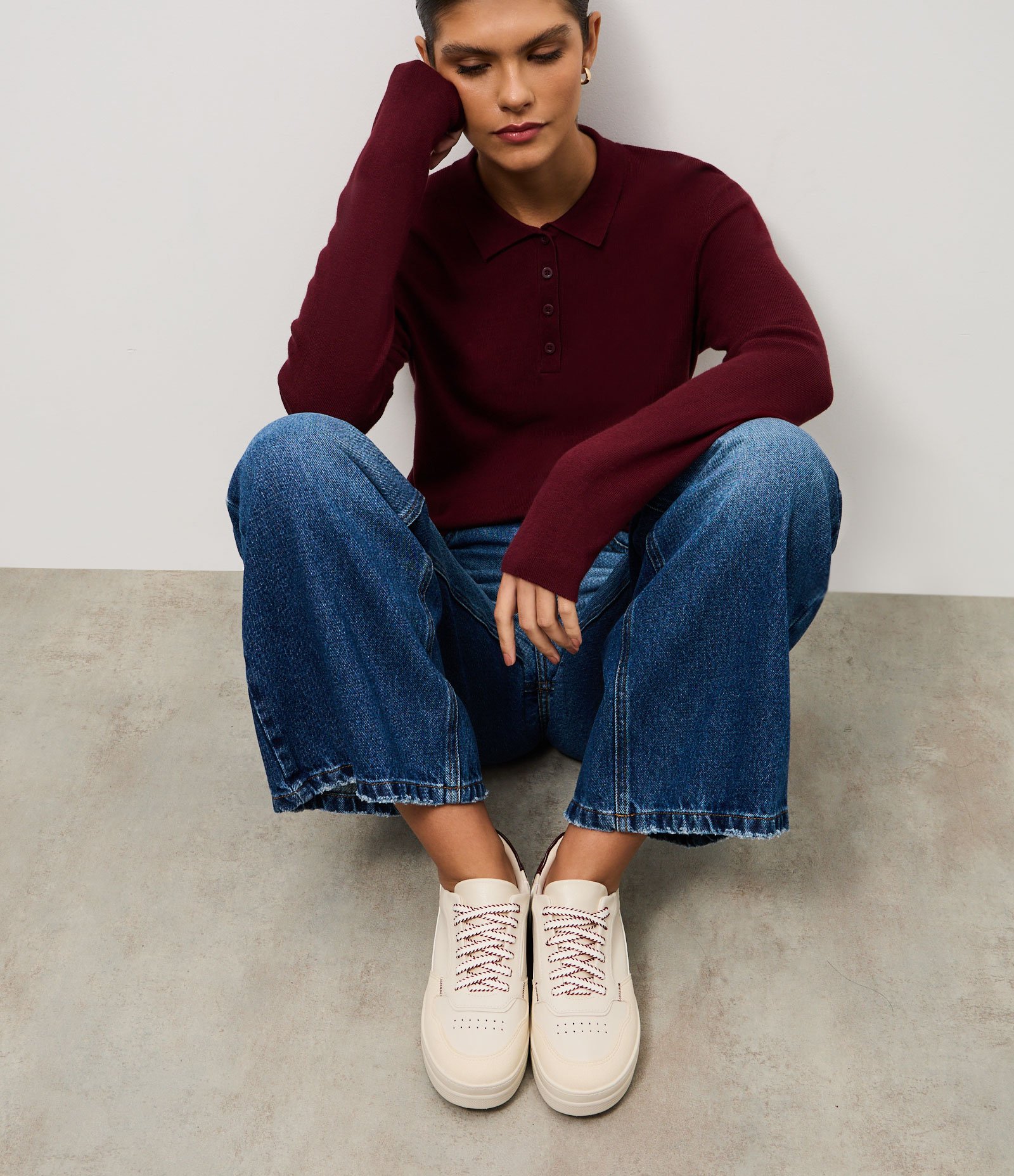 Tênis Casual em PU com Atacador Diferenciado Off White 2