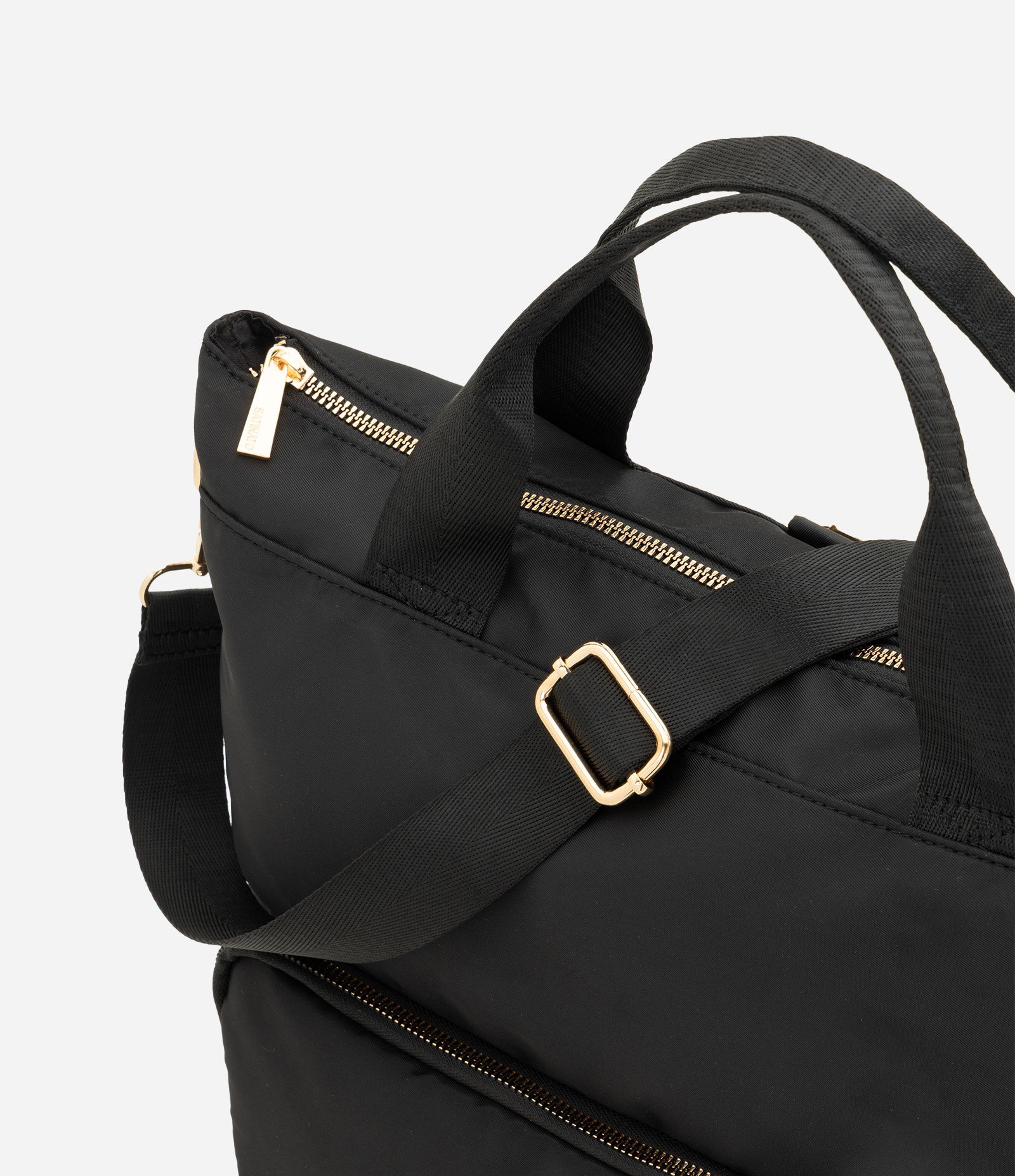Mochila Retangular com Alça Transversal Removível Preto 4