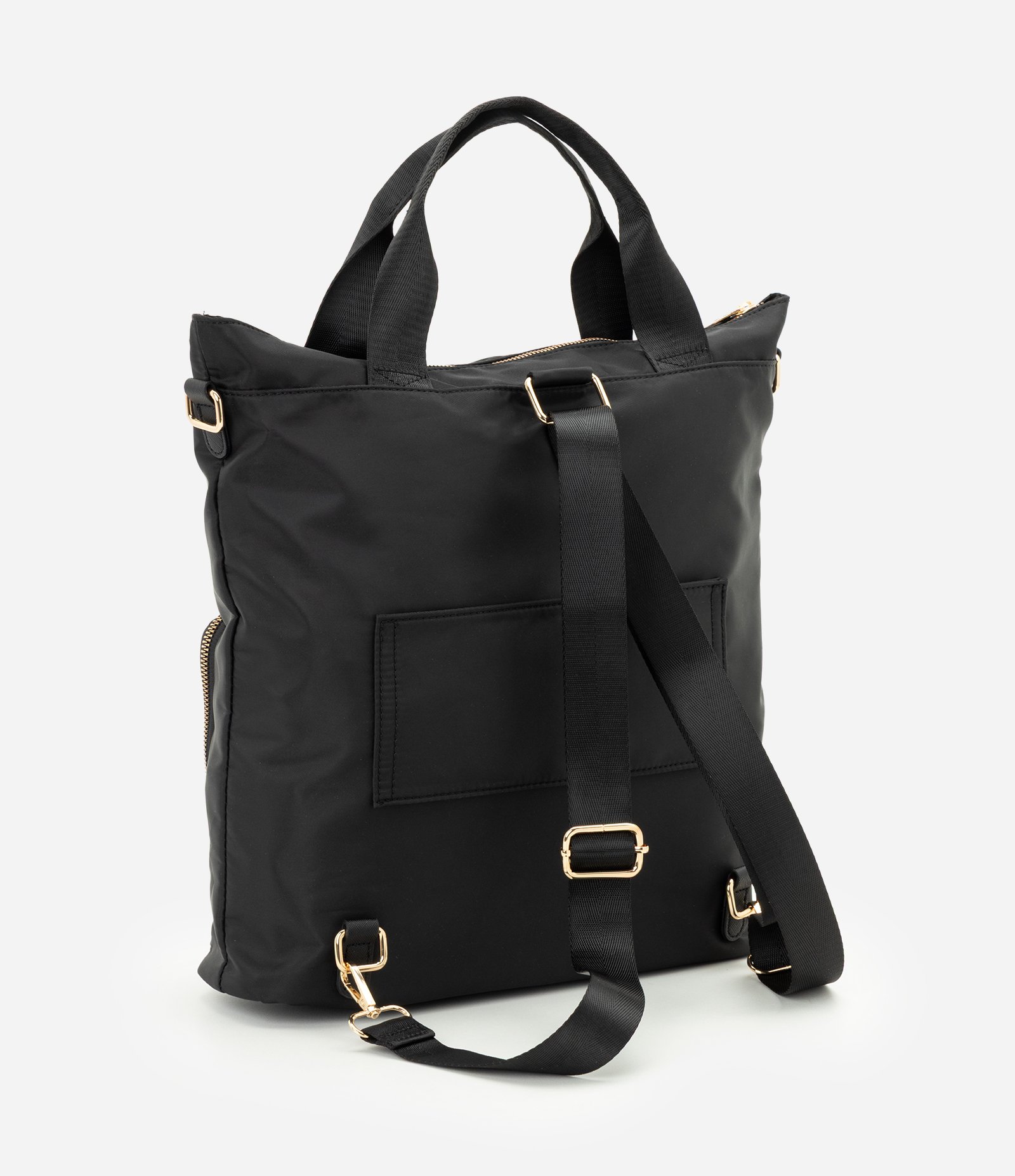 Mochila Retangular com Alça Transversal Removível Preto 5