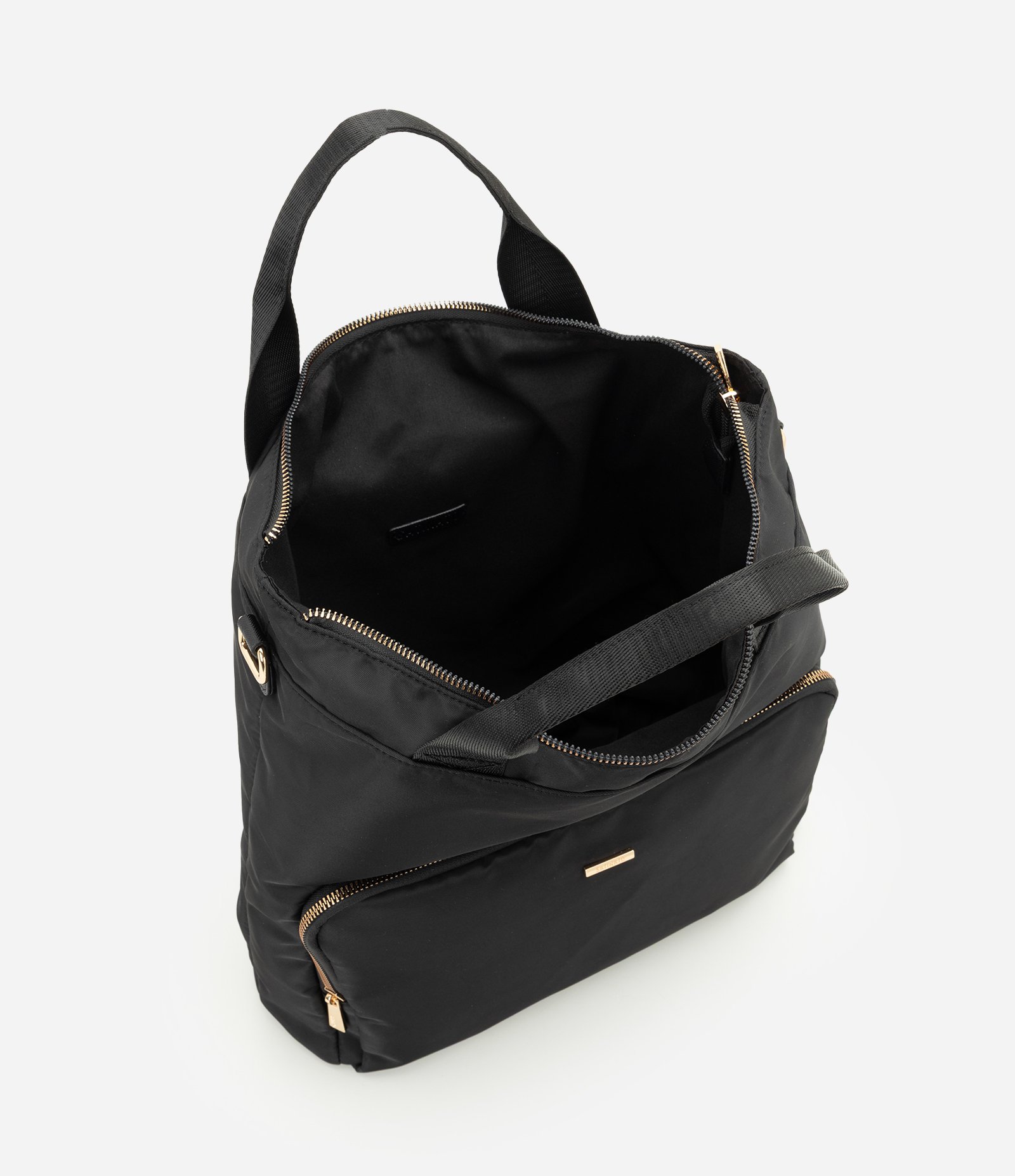 Mochila Retangular com Alça Transversal Removível Preto 6