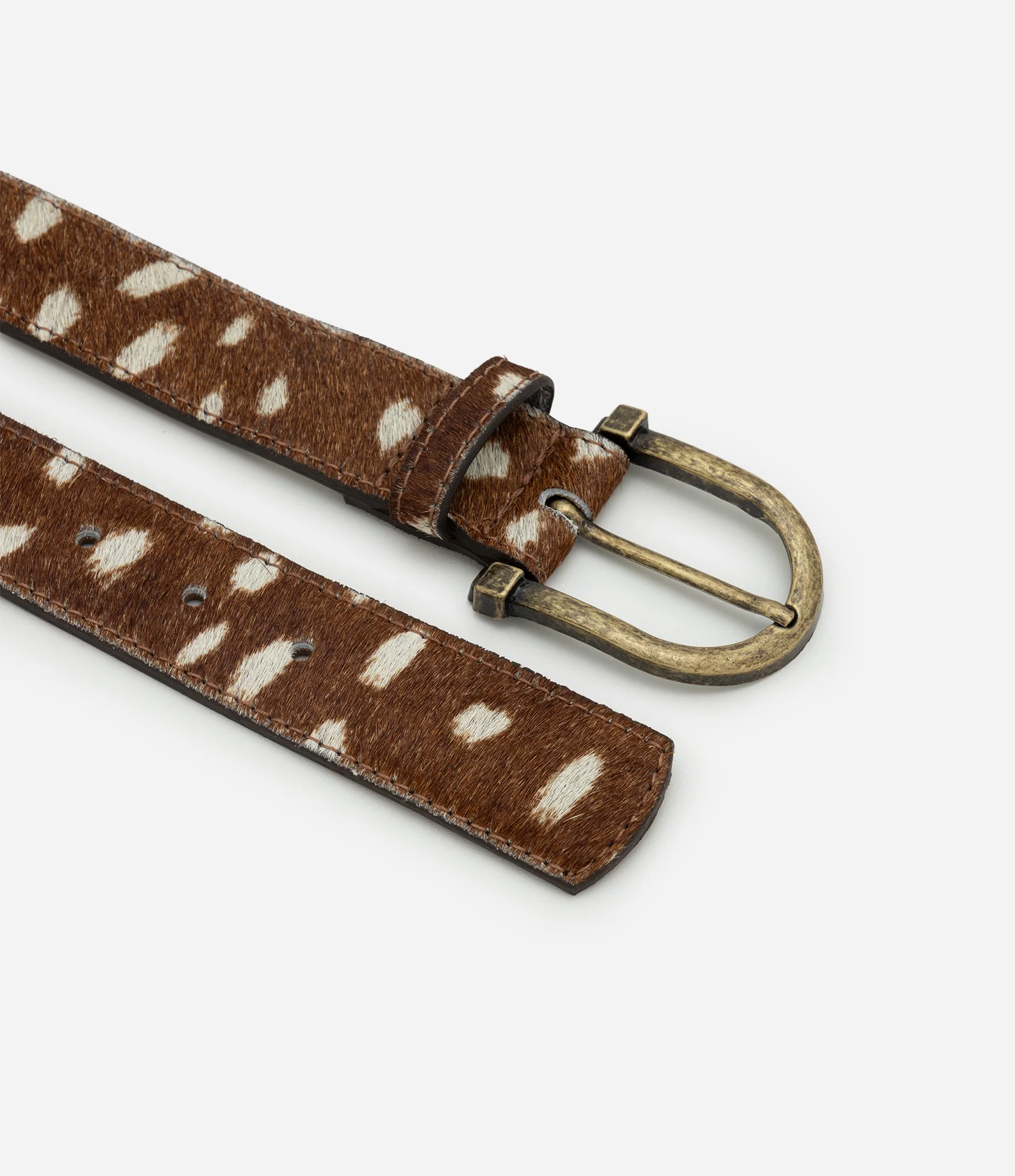 Cinto Médio em Couro com Estampa Animal Print Marrom 2