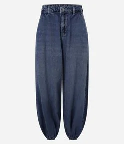Calça Aladim em Jeans com Cintura Alta