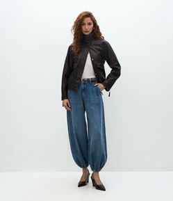 Calça Aladim em Jeans com Cintura Alta