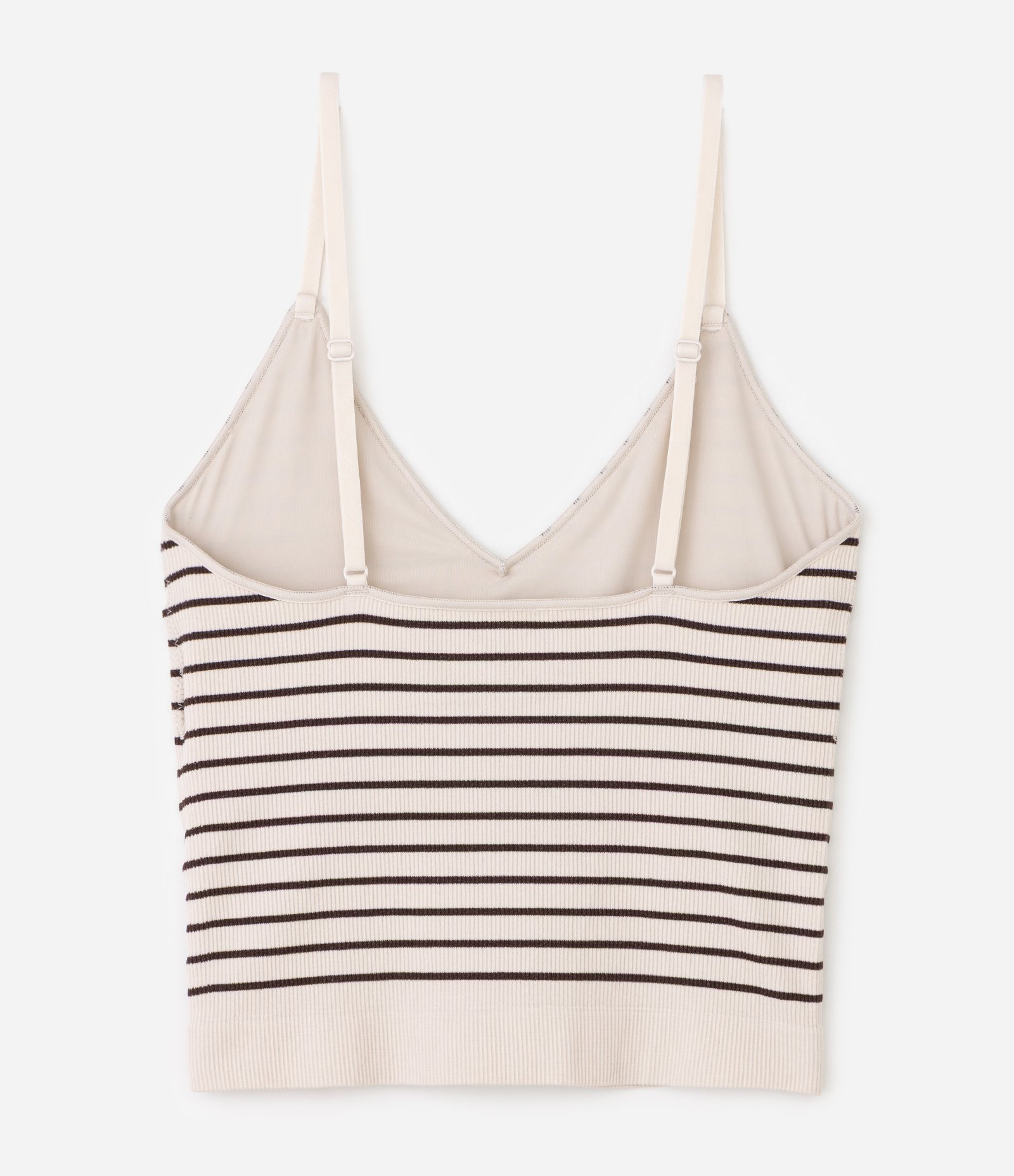 Camisete em Poliamida Seamless com Estampa Listrada Bege 6