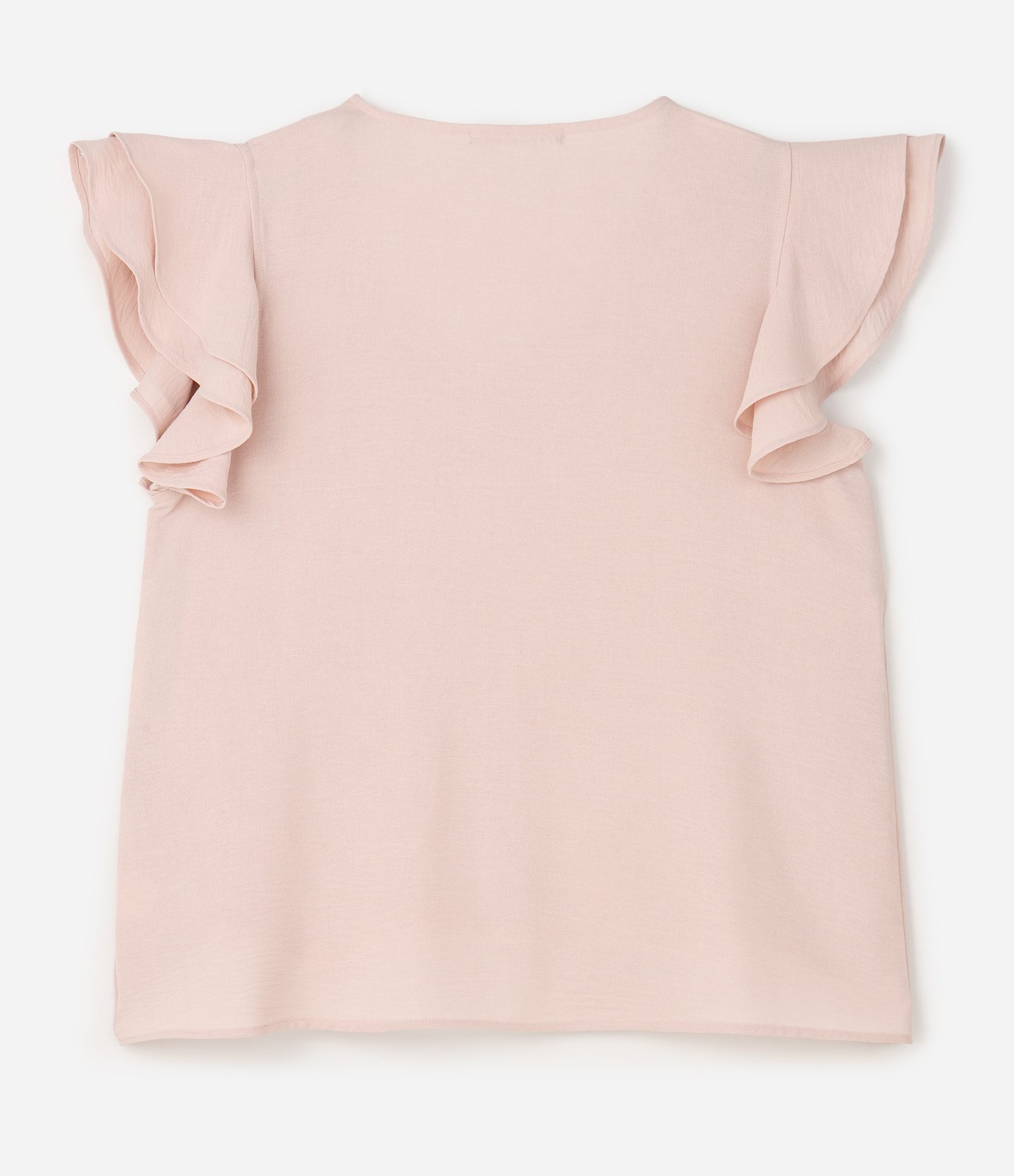 Blusa em Crepe com Babado na Manga Curve & Plus Size Rosa 6