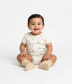 Body Bebê Listrado com Estampa Ícones Fauna – Tam 0 a 18 Meses